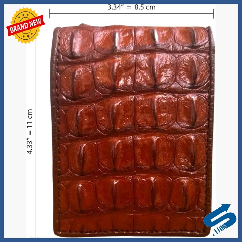 Genuine Alligator Bifold Wallet For Men, 6 Card Slots, Compact Design - Picture 7 of 7